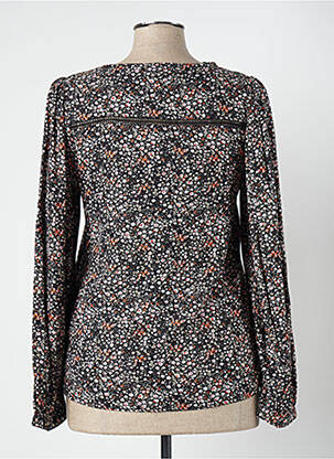 Blouse imprimé fleurs manches longues noir C'EST BEAU LA VIE femme