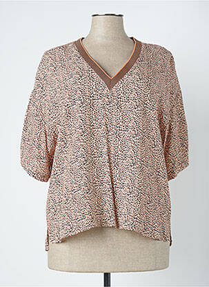 Blouse tissage crêpe manches courtes rose ANDAM femme