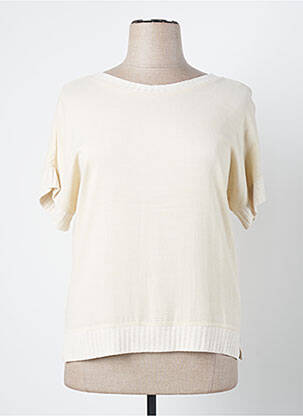 Pull col bateau manches courtes beige PAZ TORRAS femme