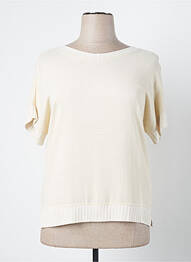 Pull col bateau manches courtes beige PAZ TORRAS femme