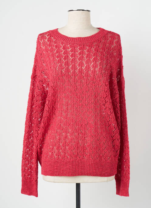 Pull maille ajourée manches longues rouge MOLLY BRACKEN femme