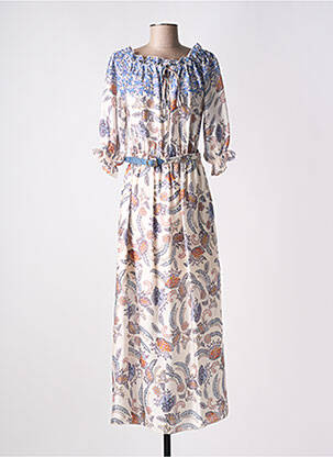 Robe longue manches courtes manches courtes beige KOCCA femme