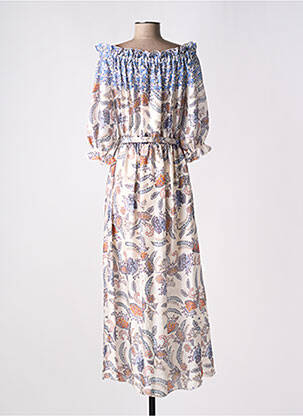 Robe longue manches courtes manches courtes beige KOCCA femme