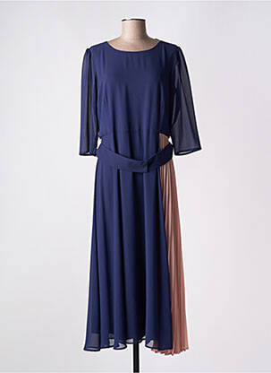 Robe longue manches courtes manches courtes bleu BARILOCHE femme
