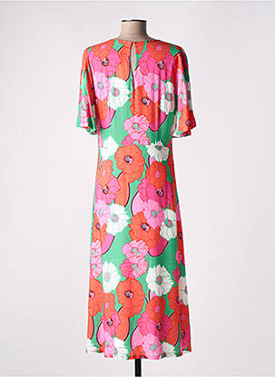 Robe longue manches courtes manches courtes rose SIGNE NATURE femme