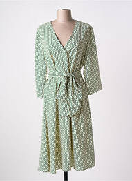 Robe mi-longue coupe fluide manches 3/4 vert ANONYME DESIGNERS femme