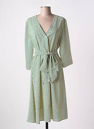 Robe mi-longue coupe fluide manches 3/4 vert ANONYME DESIGNERS femme