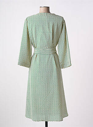 Robe mi-longue coupe fluide manches 3/4 vert ANONYME DESIGNERS femme