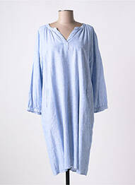 Robe mi-longue manches longues manches longues bleu SIGNE NATURE femme