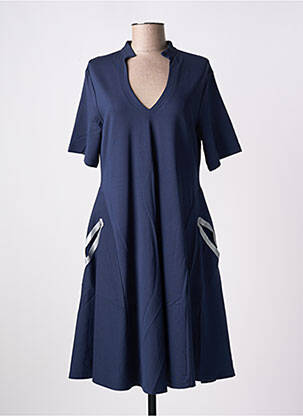 Robe mi-longue manches courtes manches courtes bleu ANA SOUSA femme