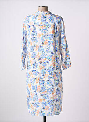 Robe mi-longue manches 3/4 manches 3/4 bleu SIGNE NATURE femme