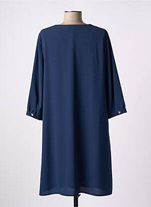 Robe mi-longue coupe fluide manches 3/4 bleu DIVAS femme