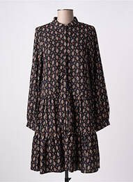 Robe courte coupe évasée manches longues noir MOLLY BRACKEN femme