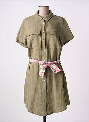 Robe courte manches courtes manches courtes vert C'EST BEAU LA VIE femme