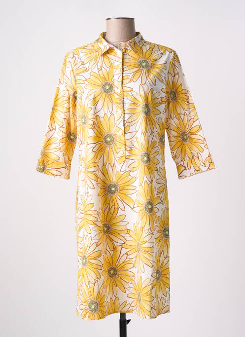 Robe mi-longue jaune SIGNE NATURE pour femme