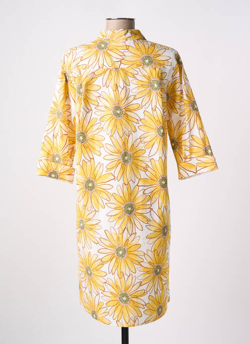 Robe mi-longue jaune SIGNE NATURE pour femme