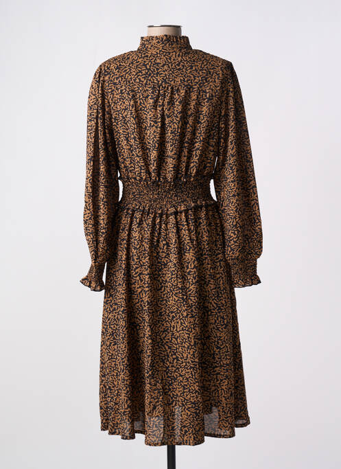 Robe mi-longue marron MARBLE pour femme