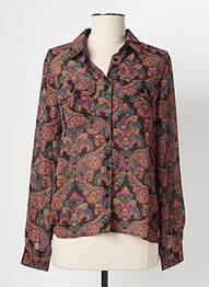 Chemisier imprimé fleurs manches longues noir MOLLY BRACKEN femme