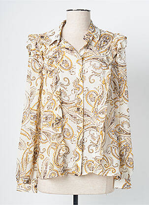 Chemisier coupe cintrée manches longues beige TRAMONTANA femme