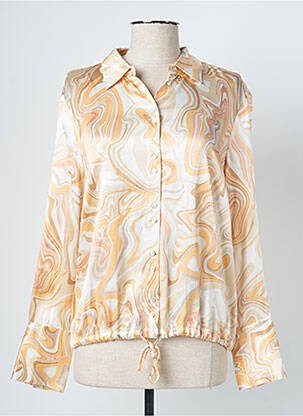 Chemisier imprimé fantaisie manches longues orange TRAMONTANA femme
