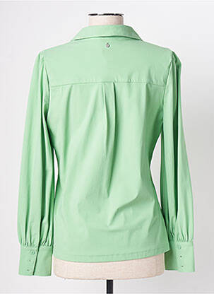 Blouse tissage popeline manches longues vert TRAMONTANA femme