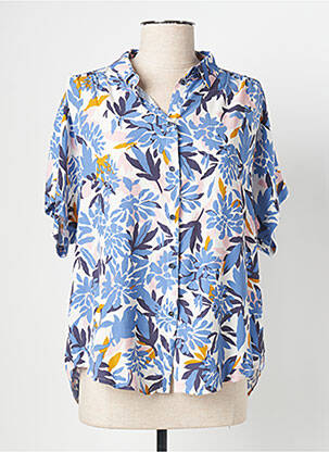 Chemisier manches courtes manches courtes bleu ANDAM femme