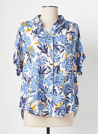 Chemisier manches courtes manches courtes bleu ANDAM femme