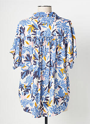 Chemisier manches courtes manches courtes bleu ANDAM femme