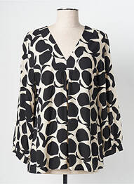Blouse poignets boutonnés avec fente manches longues noir SIGNE NATURE femme