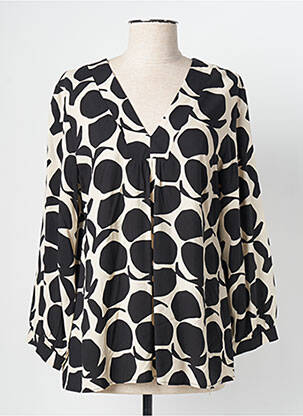 Blouse poignets boutonnés avec fente manches longues noir SIGNE NATURE femme