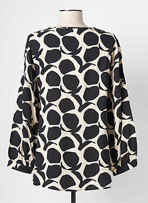 Blouse tissage popeline manches longues noir SIGNE NATURE femme
