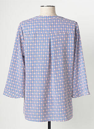 Blouse imprimé fantaisie manches 3/4 bleu SIGNE NATURE femme