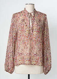 Blouse légère et transparente manches longues marron MOLLY BRACKEN femme
