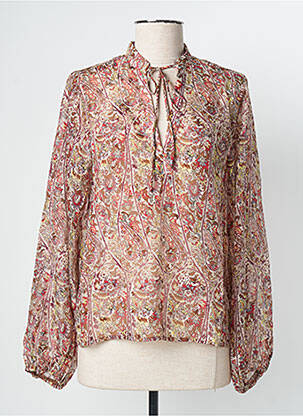 Blouse légère et transparente manches longues marron MOLLY BRACKEN femme