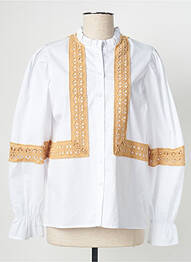 Chemisier coupe droite manches longues blanc TRAMONTANA femme