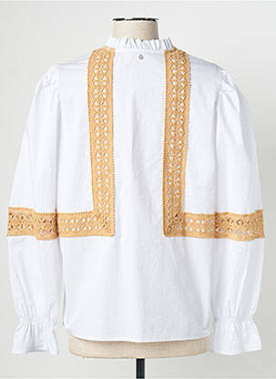 Chemisier coupe droite manches longues blanc TRAMONTANA femme