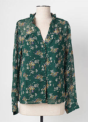 Blouse imprimé fleurs manches longues vert EMMA ELLA femme