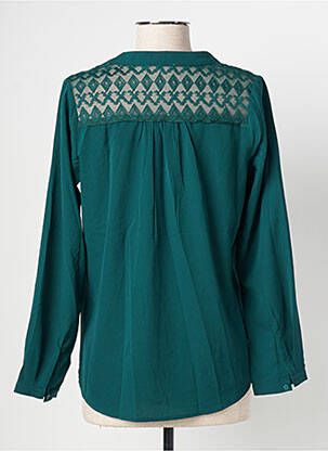 Blouse poignets boutonnés avec fente manches longues vert EMMA ELLA femme