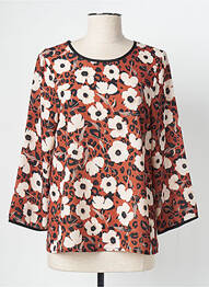 Blouse imprimé fleurs manches longues marron SIGNE NATURE femme
