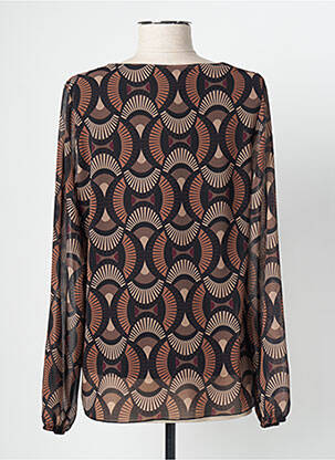 Blouse imprimé fantaisie manches longues noir SIGNE NATURE femme
