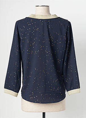 Blouse manches 3/4 manches 3/4 bleu EMMA ELLA femme