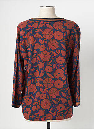 Blouse imprimé fleurs manches longues marron KANOPE femme