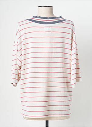 T-shirt col v manches courtes beige ANDAM femme