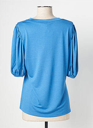 T-shirt col v manches courtes bleu MARBLE femme