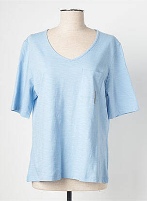 T-shirt coupe droite manches courtes bleu SIGNE NATURE femme