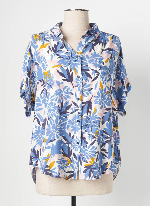 Chemisier manches courtes manches courtes bleu ANDAM femme