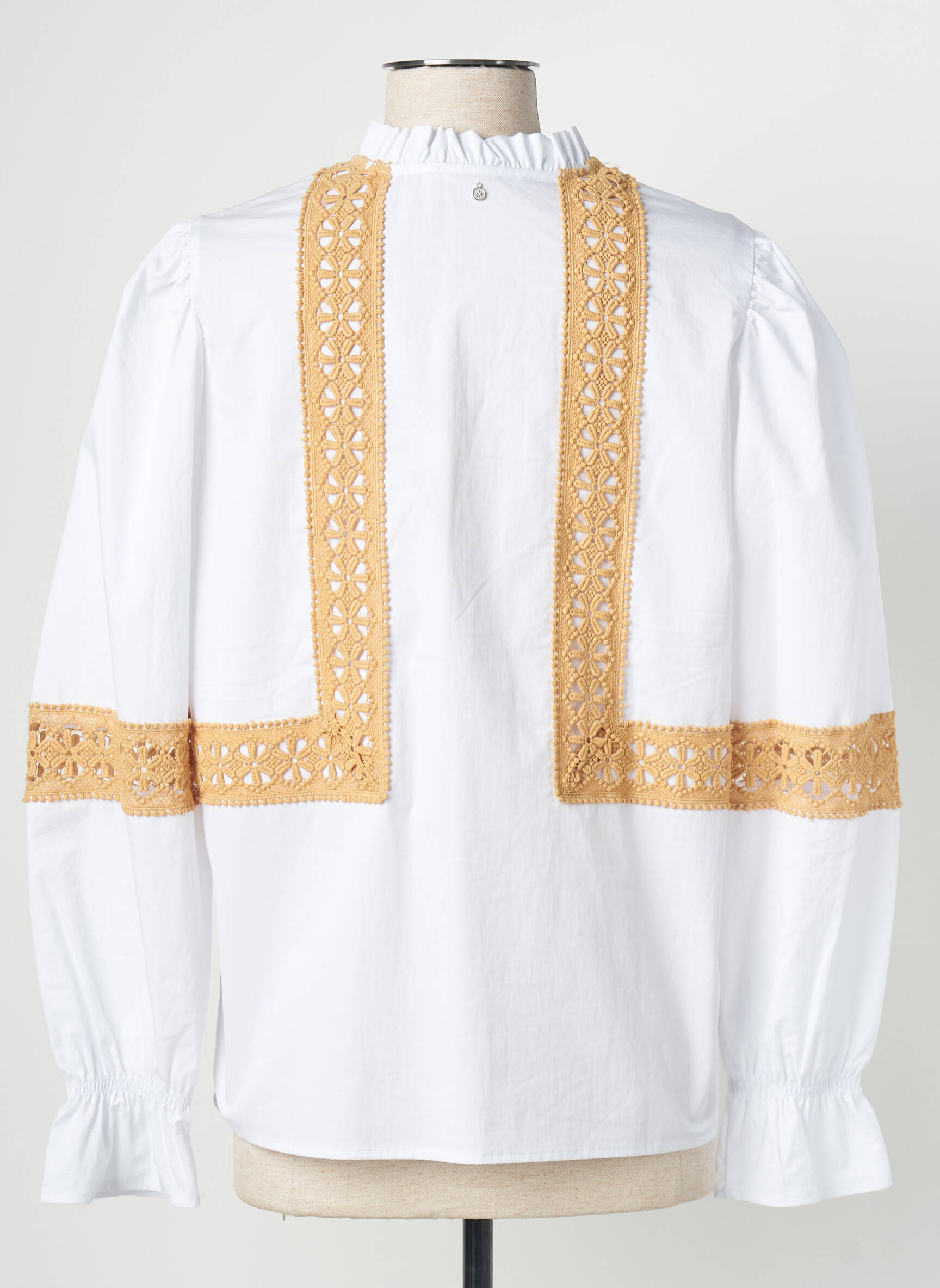Chemisier coupe droite manches longues blanc TRAMONTANA femme