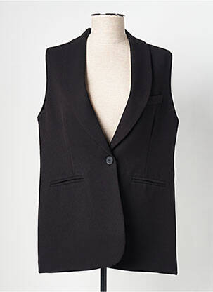 Gilet sans manche coupe droite noir SIGNE NATURE femme