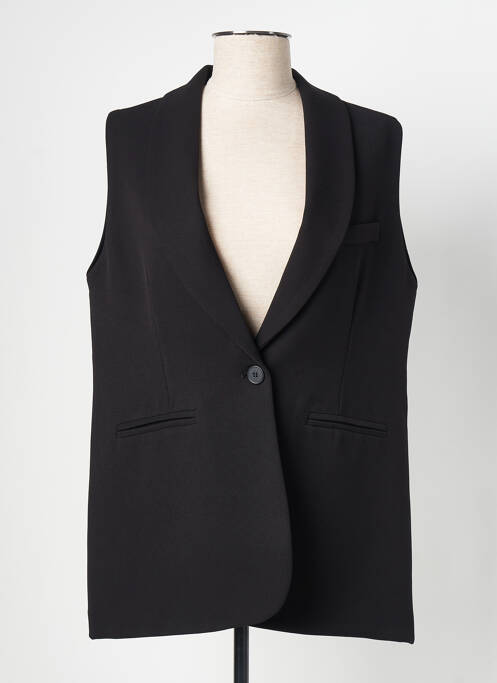 Gilet sans manche fausses poches noir SIGNE NATURE femme