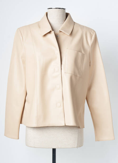 Veste simili cuir beige TRAMONTANA pour femme